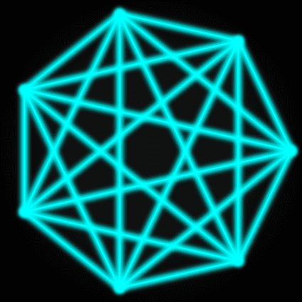 EnterPrize logo, 7 points distributed on circle and each point is connected to each point.